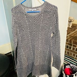 Green sweater dress is a large blue med